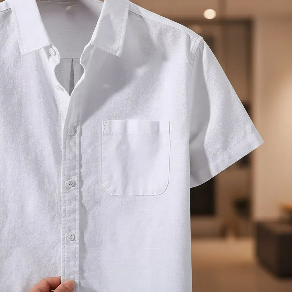 Chemise en Lin Homme Manche Courte - old money style
