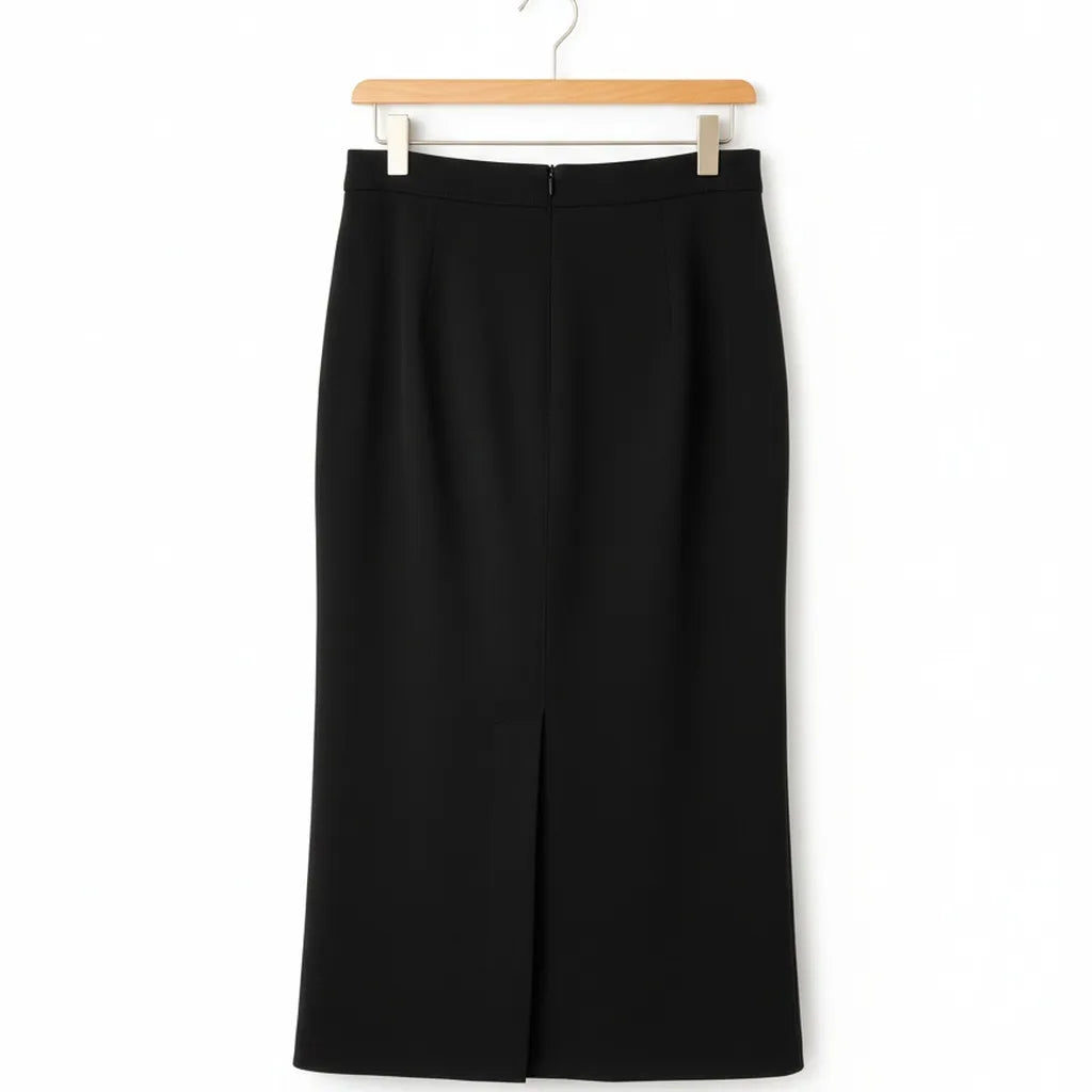 Jupe Plissée en Soie Noir S - My Store